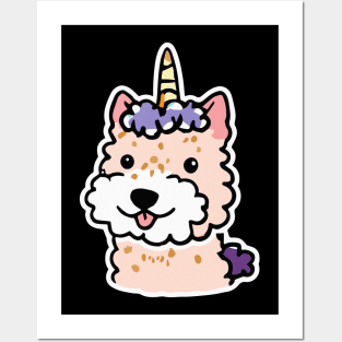 Unicorn Welsh Terrier Dog Owner Retro Kids Kids Funny Dog Posters and Art